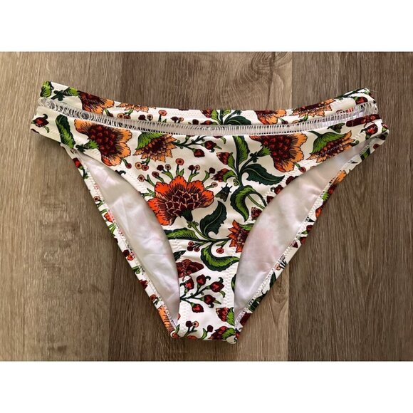 CupShe Orange Floral bathing suit bottoms size small - Picture 2 of 3